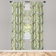 thumbnail image 2 of Ambesonne Birds and Nature Curtains, Parrots Branches, Pair of 28"x84", Avocado Green Dark Tan, 2 of 4