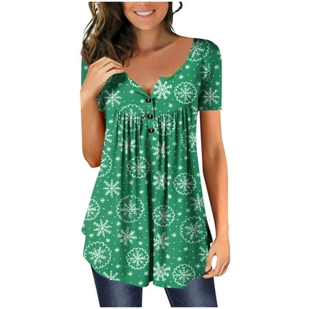 

Green Tops for Women Corset Tops for Women Womens Casual Tops V- Neck Hide Belly Short Sleeve T-Shirts Cute Flowy Tunic Blouses Women S Tops Tees & Blouses Green L