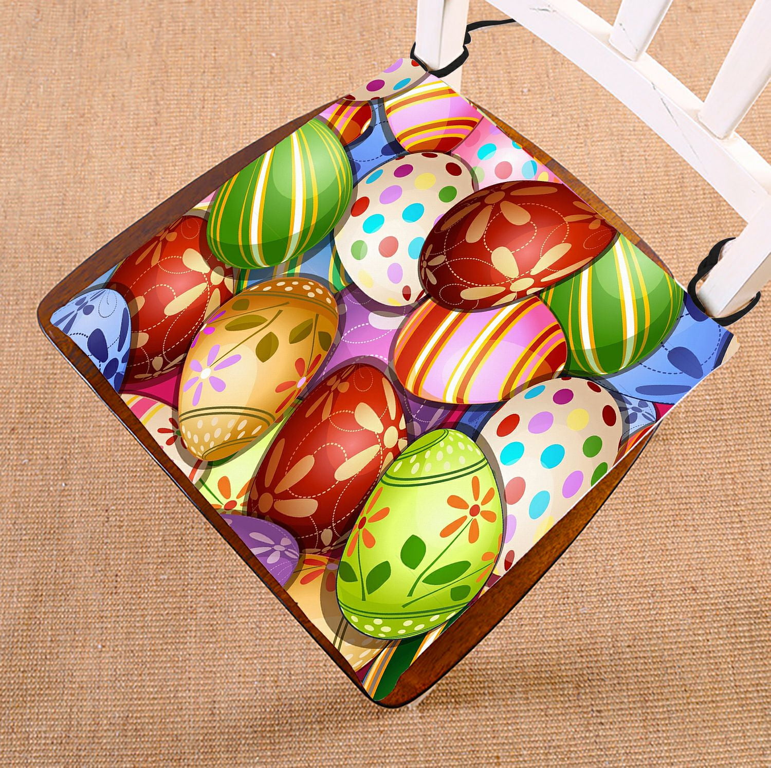 ZKGK Colorful Eggs Rectangle Entryways Seat Pad Seat Cushion Chair Cushion Floor Cushion Two 
