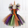 thumbnail image 4 of Halloween Witch Costume Dress for Kids Girls, Toddler Flutter Sleeve Dress Print, , Orange 4Y, 4 of 4