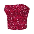 thumbnail image 4 of COM1950s Hauts Tube pour Femmes, Hauts de Yoga pour Femmes, Haut de Sport à Paillettes Imprimé, Design Enveloppé, Hauts à Paillettes pour Femmes, Hauts de Sport pour Femmes, 4 of 7