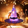 thumbnail image 5 of Halloween Light Up Witch Hat for Kids Adults Cartoon Pumpkin Print LED Light Wide Brim Wizard Hats for Cosplay, 5 of 6