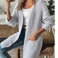 thumbnail image 4 of Kaemgyyd Womens Long Cardigan Sweaters Warm Open Front Oversized Knit Coat Fall Lightweight Solid Color Outwear with Pockets, 4 of 7