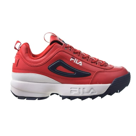 Fila Men's Disruptor Ii Premium Red / White Navy Ankle-High Patent Leather Sneaker - 10M