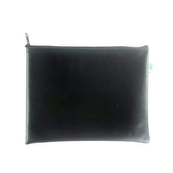 Pen + Gear Money Pouch Security Deposit Utility Zipper Bags, Black Leatherette PU Material