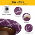 thumbnail image 3 of Elastic Fitted Round Tablecloth, Dark Purple Moroccan Waterproof Stretch Table Cover for 55"-60" Tables, Country Abstract Quatrefoil Lattice Washable Outdoor Tablecloths for Patio, Picnic, Camping, 3 of 9