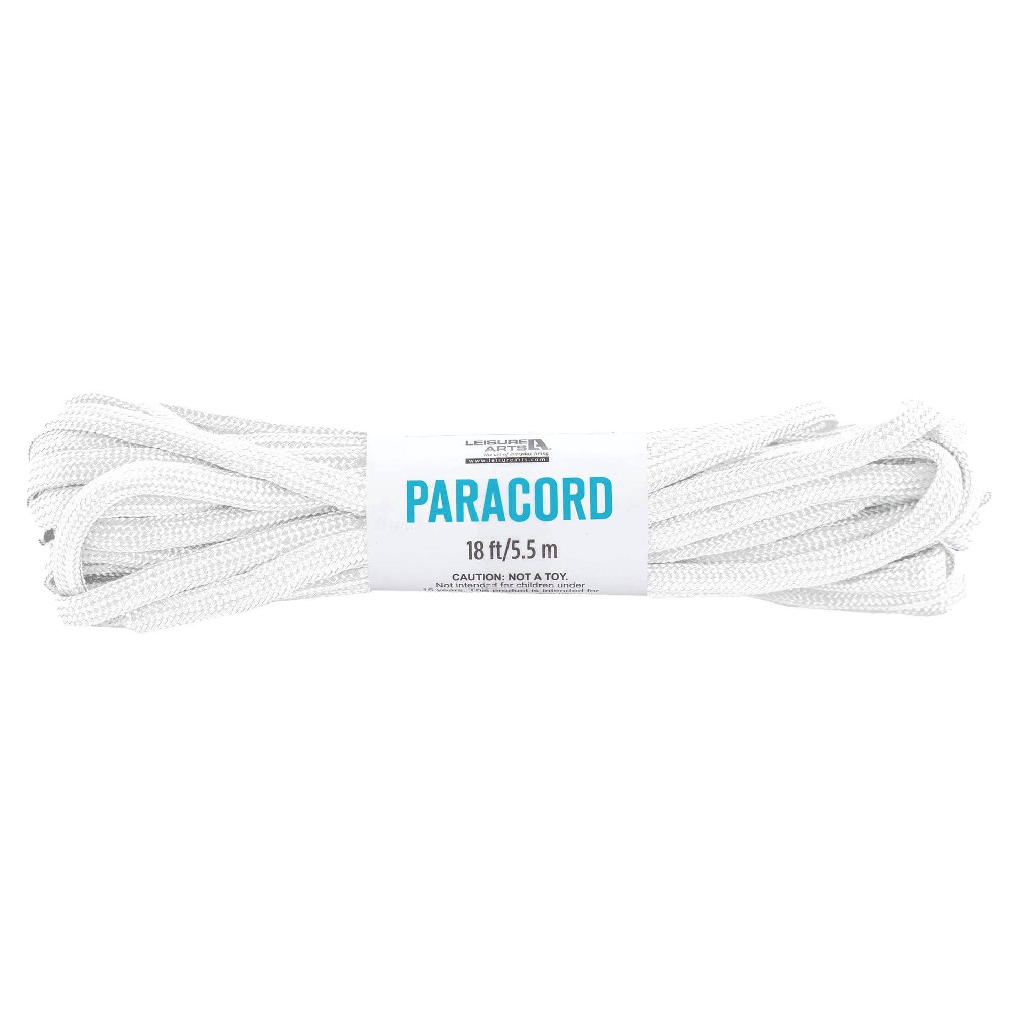 Leisure Arts White Nylon Paracord 18 Feet for Bracelets and Accessories