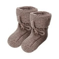 thumbnail image 5 of Hand Knitted Baby Wool Bootie Socks for 3-6 Month Babies - Dark Beige, 5 of 8
