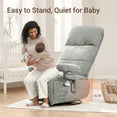 thumbnail image 4 of MAMAZING Nursery Chair Silent Rocking Ergonomic Removable Swivel Glider Recliner, Adjustable Armrests & Headrest, Gray, 4 of 11