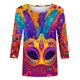thumbnail image 5 of Tejiojio 3/4 Length Sleeve Women Tops Carnival Crew Neck Dressy Loose Fit Blouses Casual Summer T Shirts, 5 of 5