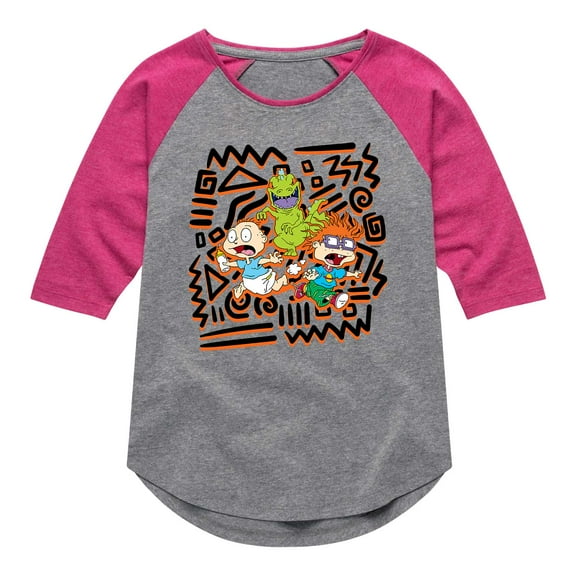 Rugrats - Swirl - Toddler And Youth Girls Raglan Graphic T-Shirt