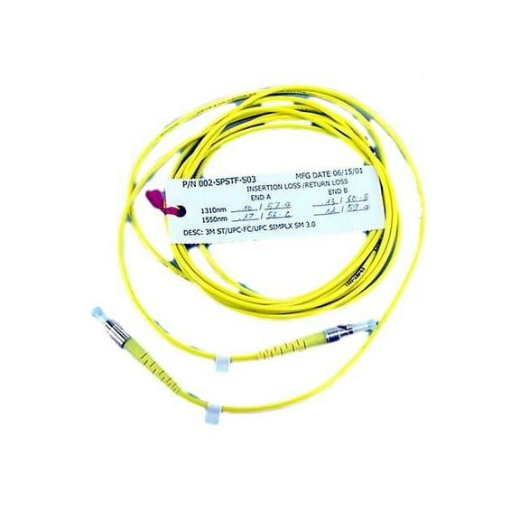 3M Leviton Fiber Singlemode Simplex Optic Patch Cable Cord ST FC SPC SPSTF-S03