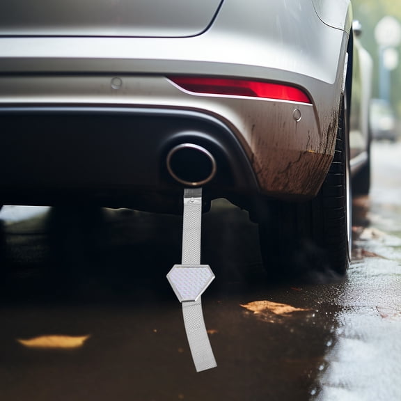 ibasenice Plated Silver Metal Anti-Static p for Car Use with Reflective Triangle