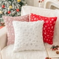 thumbnail image 4 of Soft Faux Fur Fuzzy Cute Decorative Throw Pillows Covers with Snowflake Glitter Printed Pillowcases for Christmas Decor Home Bed Room Sofa Chair Couch, 4 of 5