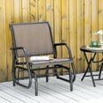 thumbnail image 2 of Outsunny Patio Glider, Metal Frame Outdoor Glider Swing Chair, Brown, 2 of 10