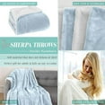 thumbnail image 4 of Elegant Comfort Reversible and Ultra-Plush Flannel Fleece Sherpa Throw- Lightweight Soft and Cozy- All Season Decorative Throw, Perfect for Lounging, 50 x 60 inches, Aqua Blue, 4 of 6