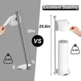 thumbnail image 5 of KASUNTO Toilet Paper Holder for Bathroom, Heavy Weighted Metal Free Standing Toilet Paper Storage with Crystal Ball, Toilet Paper Stand for Bathroom Accessories, Brushed Nickel [Holds MEGA Rolls], 5 of 7