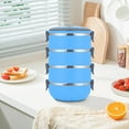 thumbnail image 2 of PEONAVET Bento Boxes Four Layer Portable Lunch Box Circular Fresh-keeping Box Stainless Steel Insulated Student Office Worker Lunch Box Bento Boxes, 2 of 2