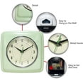 thumbnail image 5 of Infinity Instruments Retro Square Meadow Mist Green Plastic 9.25-inch Analog Wall Clock, 5 of 7