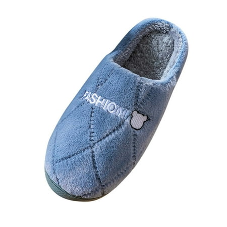 

TAIAOJING Women s Slide Slippers Couple Men s Winter Indoor Home Plus Velvet Warm Thick Bottom Non Slip Cotton Slippers