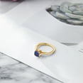 thumbnail image 4 of Gem Stone King 18K Yellow Gold Plated Silver Blue Lapis and White Created Sapphire Engagement Ring for Women (1.27 Cttw, Cushion 6MM, Gemstone Birthstone, Available in Size 5, 6, 7, 8, 9), 4 of 5
