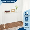 thumbnail image 3 of Acrylic Narrow Console Table for Entryway, Acrylic Table, Square Legs, Skinny Entry Table for Sofa, Foyer, Hallway, Living Room, Clear, 3 of 7