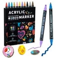 thumbnail image 1 of Marcadores de doble punta para decoración de uñas, 12 colores, punta fina para diseños de uñas instantáneos, secos y listos para usar, pincel de 12 ml., 1 of 1