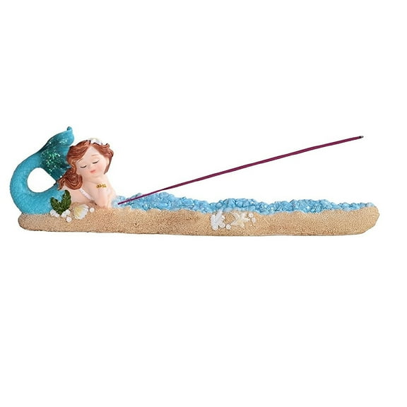FC Design 9.75"W Blue Mermaid Incense Burner Sticks Holder Mergirl Figurine Statue Sculpture Ornament Decoration Home/Room Decor and Unique Gift Ideas for Housewarming, Holidays and Birthdays