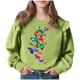 thumbnail image 2 of Vestido de verano para niña con estampado de flores de Pascua, manga corta, bolsillos con volantes y cuello redondo, top de poliéster, 2 of 5