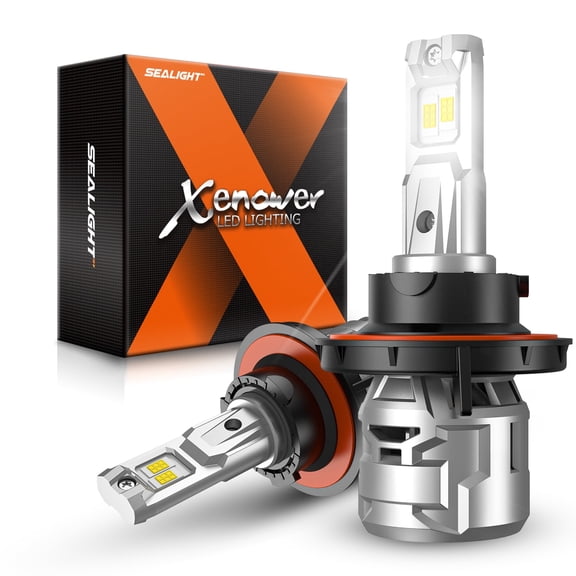 SEALIGHT H13 9008 Bulbs, 6500K Diamond White Super Bright Bulbs X5 Light, Plug and Play, Fog Bulb for ATVS - Pack of 2,Headlight Housings