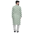 thumbnail image 3 of Atasi Printed Casual Asymmetric Kurta Pyjama For Men Designer Long Kurta Set, 3 of 4
