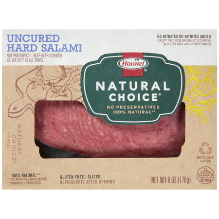 Hormel Natural Choice Uncured Hard Salami 6 oz. Box - Walmart.com