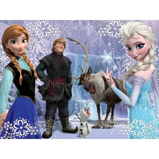 Disney-pintura de diamantes 5D de Frozen para decoración del hogar, imágenes de hermanas de dibujos animados, princesa Anna y Elsa, arte de Hobby, bricolaje, mosaico de taladro completo