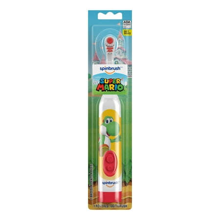 Super Mario Kid?s Spinbrush Electric Battery Toothbrush, Soft, 1 ct, Character May Vary