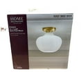 thumbnail image 3 of Home Decorators Collection Pompton 12 in. 1-Light Gold Semi-Flush Mount Ceiling Light Fixture with White Ribbed Glass, 3 of 10