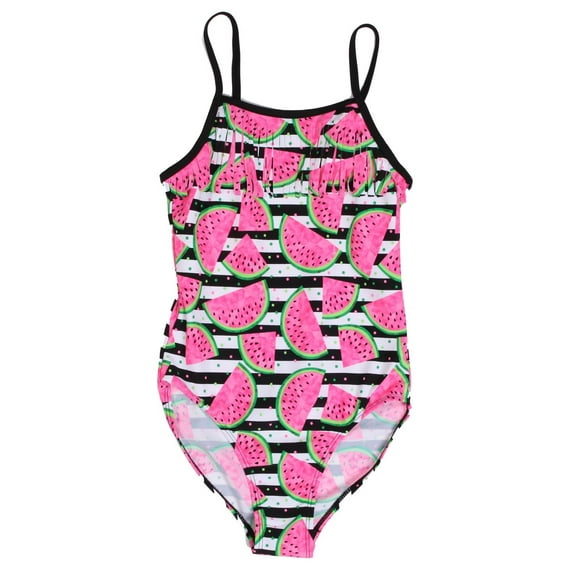 Just Love Girls One Piece Bathing Suits Swimwear for Girl 86692-10411-7-8 (Striped Watermelon, Girls 5-6)