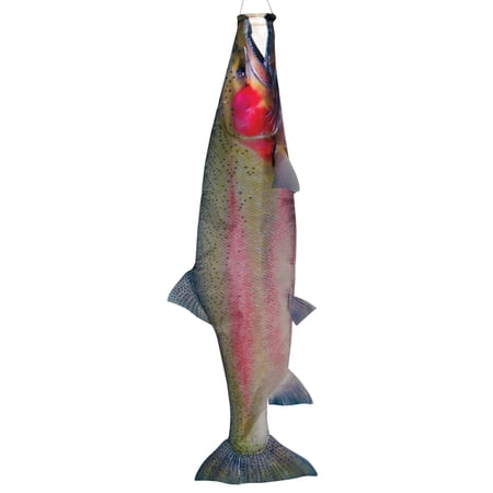 In the Breeze 4963 — Trout Fishsock 36 — Realistic Fish Outdoor Windsock for Yards Gardens Docks Boats Camping Decor