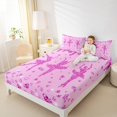 thumbnail image 4 of jejeloiu Girly Ballet Twin Sheet Sets,Ballerina Dancer Twin Fitted Sheet,Pink Bling Diamond Flat Sheet For Teens,Luxury Bedroom Decor,3pcs, 4 of 7