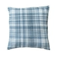 thumbnail image 2 of Ox Bay Stacy Garcia 20" x 20" White/Blue Embroidered Plaid Adult Decorative Throw Pillow, 2 of 7