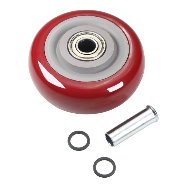 HUGFEGWE 1 Pcs Roues de Chariot Poussoir 3,5 Pouces Roulements de Roulettes en PU Kits de Réparation, Roulettes en Plastique Robustes, Roues de Remplacement d'Étagère pour Camions Plateforme jusqu'à 264 Livres CA919-73255