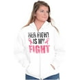 thumbnail image 4 of Breast Cancer Her Fight Pink Ribbon Womens Plus Size Graphic Zipper Hoodie Brisco Brands 2X, 4 of 5