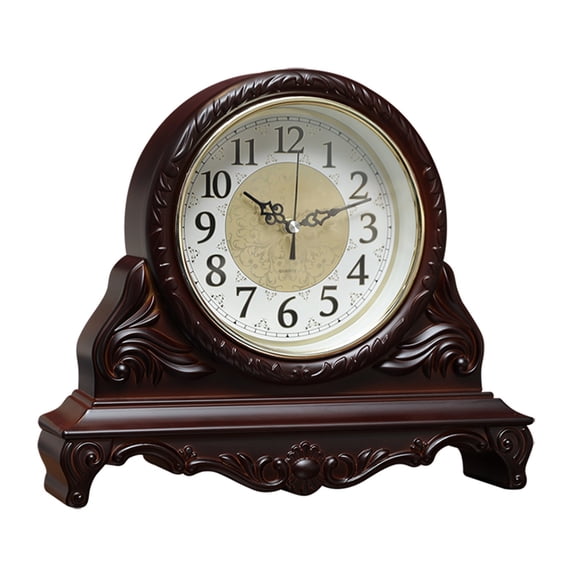 Mantel Clock, Non-Ticking Desk Clocks, Retro Style,Battery Powered for Living Room Bedroom Office Home Indoor Decor