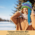 thumbnail image 2 of ER Gorro de pulpo tejido a mano para adulto en Europa y América con forma de pulpo (azul) oso de fresa Electrónica, 2 of 5