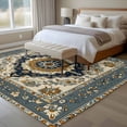 thumbnail image 2 of Vintage Flowers Pattern Washable Area Rug 5 x 7 ft Blue Traditional Bohemian , Soft Non Slip Rugs Stain Repellent Indoor Felt Carpet for Living Dining Room Bedroom Home Office, 2 of 9