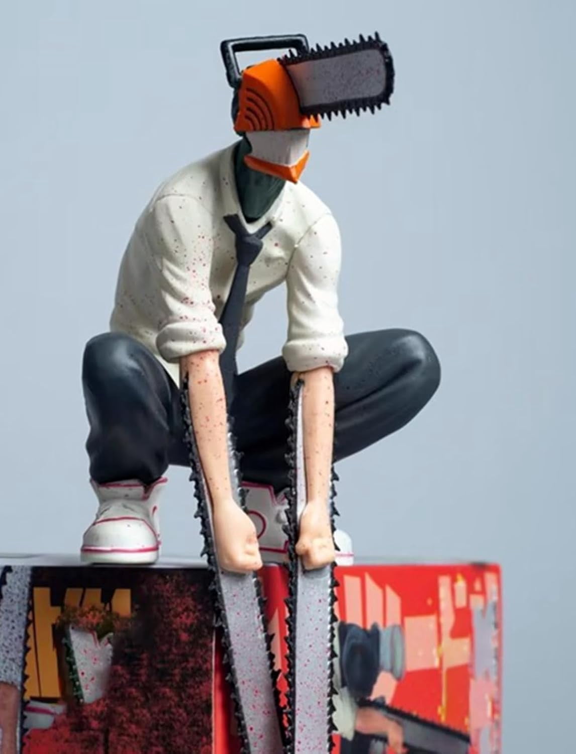 New Chainsaw Denji (Squat Ver) Character Anime Model Statue Action Figures Desktop Ornament Popular Decorations Fan Souvenirs Creative Gift Collectable
