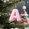 thumbnail image 5 of Pink 26 Alphabet Christmas 2D Acrylic Ornaments - 1pc 3.1in(8cm) Backpack & Car Pendant Decor, Cute Holiday Letter Hanging Accessories, Festive Christmas Alphabet Charms, A, 5 of 7