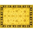 thumbnail image 1 of Ahgly Company Machine Washable Indoor Rectangle Persian Yellow Traditional Area Rugs, 7' x 10', 1 of 4