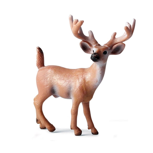 Decoración navideña, 6 piezas de alce de simulación navideña, adornos de modelo de alce de simulación navideña, adornos artesanales de animales de primera línea