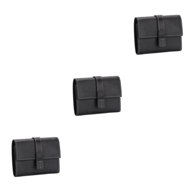 Sonducket Monedero de cuero para mujer, triple pliegue, Color sólido, cierre con cremallera, compartimento para efectivo, carpeta de fotos, Type1 NO1
