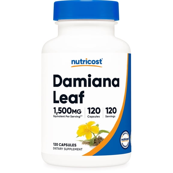 Nutricost Damiana Leaf Supplement (1500 mg Equivalent) 120 Capsules - Vegan, GMO-Free